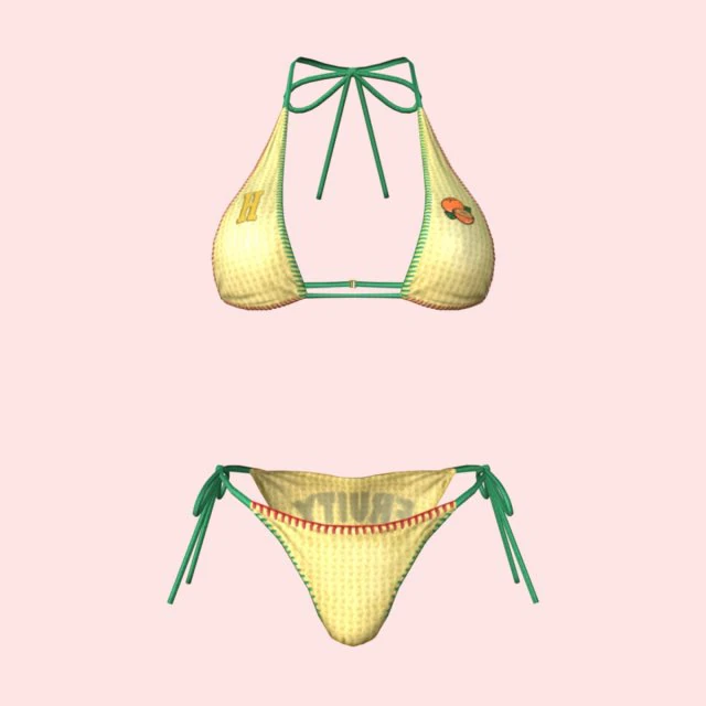 sexy yellow bikini 3D Model .c4d .max .obj .3ds .fbx .stl .blend 