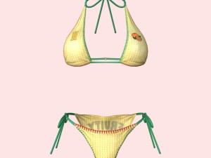 sexy yellow bikini 3D Model