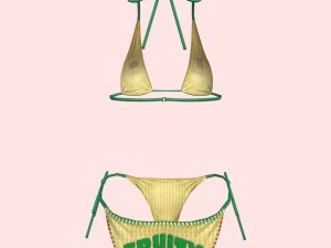 sexy yellow bikini 3D Model