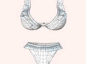 sexy pink bikini 3D Model