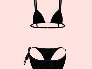 sexy black dotted bikini p04 3D Model