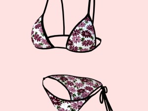 sexy flowerprint bikini p06 Modelo 3D