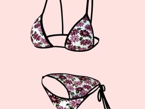 biqu&iacute;ni sexy com estampa floral p06 Modelo 3D