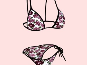 sexy flowerprint bikini p06 Modelo 3D
