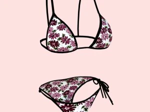 biqu&iacute;ni sexy com estampa floral p06 Modelo 3D