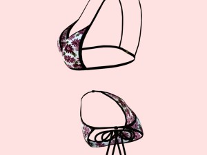 sexy flowerprint bikini p06 Modelo 3D