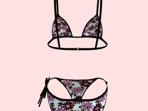 sexy flowerprint bikini p06 Modelo 3D