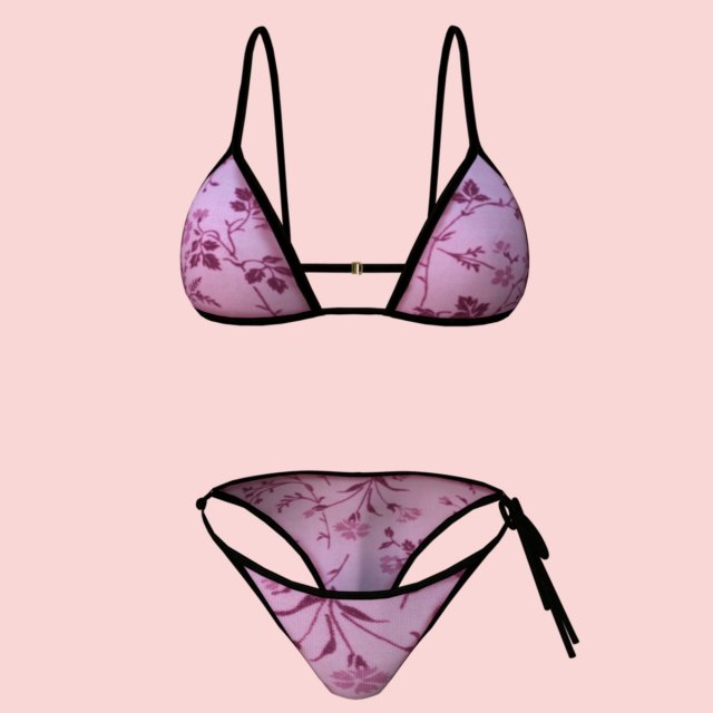 sexy pink floral bikini p08 3D मॉडल .c4d .max .obj .3ds .fbx .stl .blend 