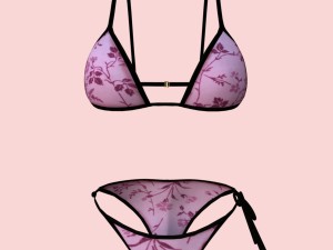 sexy pink floral bikini p08 3D 模型