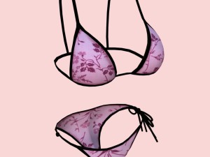 sexy pink floral bikini p08 3D मॉडल
