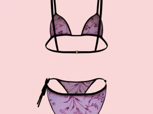 sexy pink floral bikini p08 3D Model