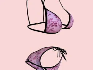 sexy pink floral bikini p08 3D Model