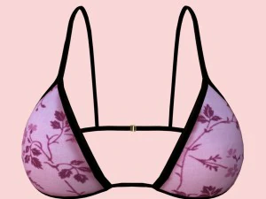 sexy pink floral bikini p08 3D Model