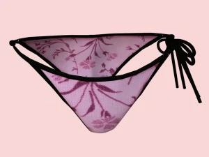 sexy pink floral bikini p08 3D Model