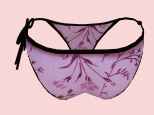 sexy pink floral bikini p08 3D Model