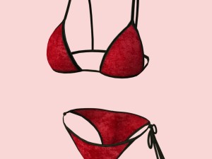 sexy red santa bikini p09 3D 모델