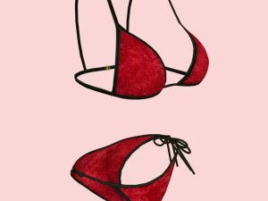 sexy red santa bikini p09 3D 모델