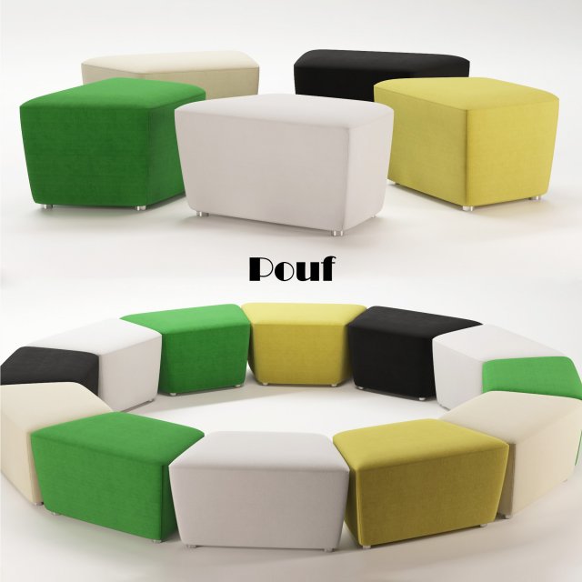 pouf Modelo 3D .c4d .max .obj .3ds .fbx .stl .blend 