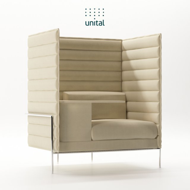 sofa for office unital tesla Model 3D .c4d .max .obj .3ds .fbx .stl .blend 