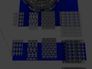 quatro pacotes de treli&ccedil;a interligada Modelo 3D
