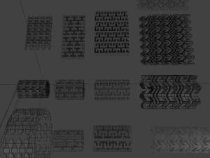 quatro pacotes de treli&ccedil;a interligada Modelo 3D