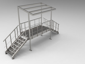 staircase with canopy 3D Model