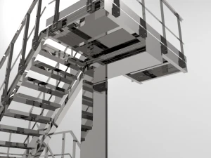 trap met drie niveaus 3D Model