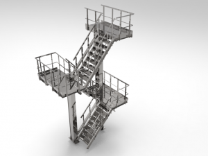 three-level staircase 3D Model