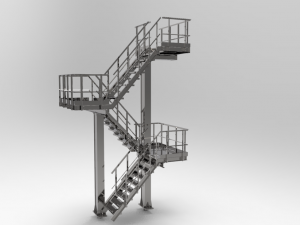three-level staircase 3D Model