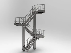 three-level staircase 3D Model