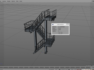 three-level staircase 3D Model