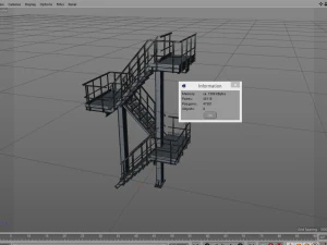 three-level staircase 3D Model