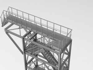 fire escape Modelo 3D