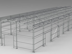 little factory with steel construction 3D Model
