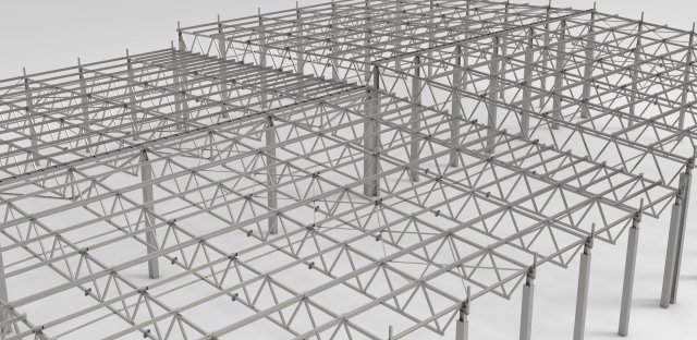 aircraft hangar of metal 3D Model .c4d .max .obj .3ds .fbx .stl .blend 
