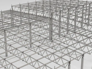 aircraft hangar of metal 3D Model