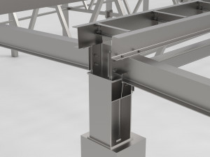 aircraft hangar of metal 3D Model