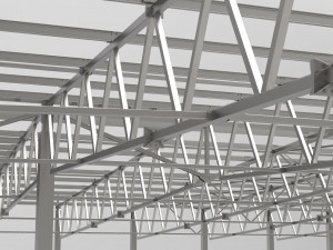 aircraft hangar of metal 3D Model