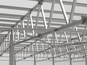 aircraft hangar of metal 3D Model
