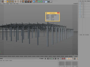 aircraft hangar of metal 3D Model