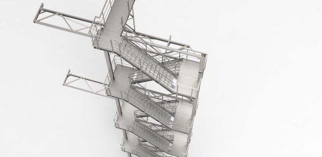 second fire escape 3Dモデル .c4d .max .obj .3ds .fbx .stl .blend 