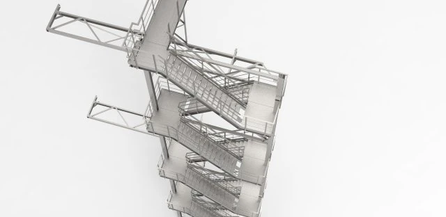 second fire escape 3D Model .c4d .max .obj .3ds .fbx .stl .blend 