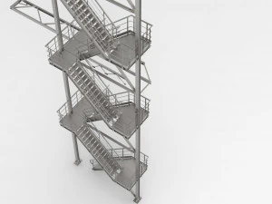 second fire escape 3D Model