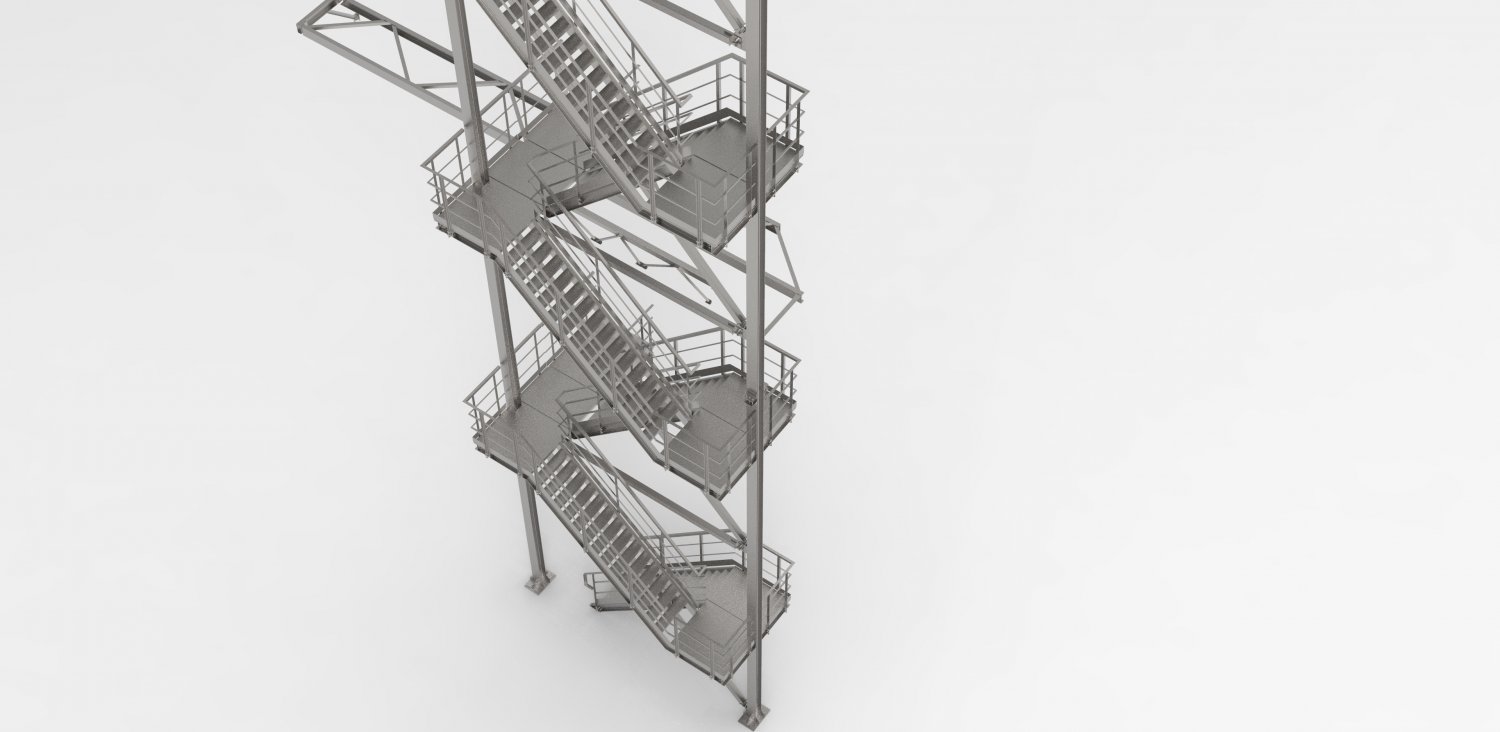 Second fire escape 3D Model in Buildings 3DExport