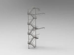 second fire escape 3D Model