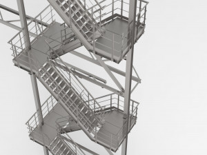 second fire escape 3Dモデル