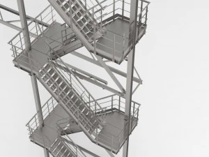 second fire escape 3D Model