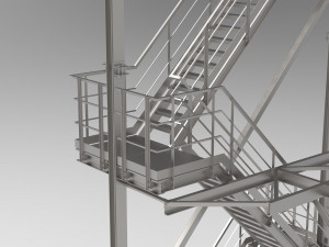second fire escape 3Dモデル