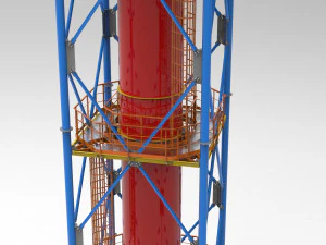 huge oil plant pipe 3D Model