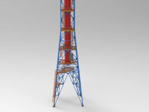 huge oil plant pipe 3D Model